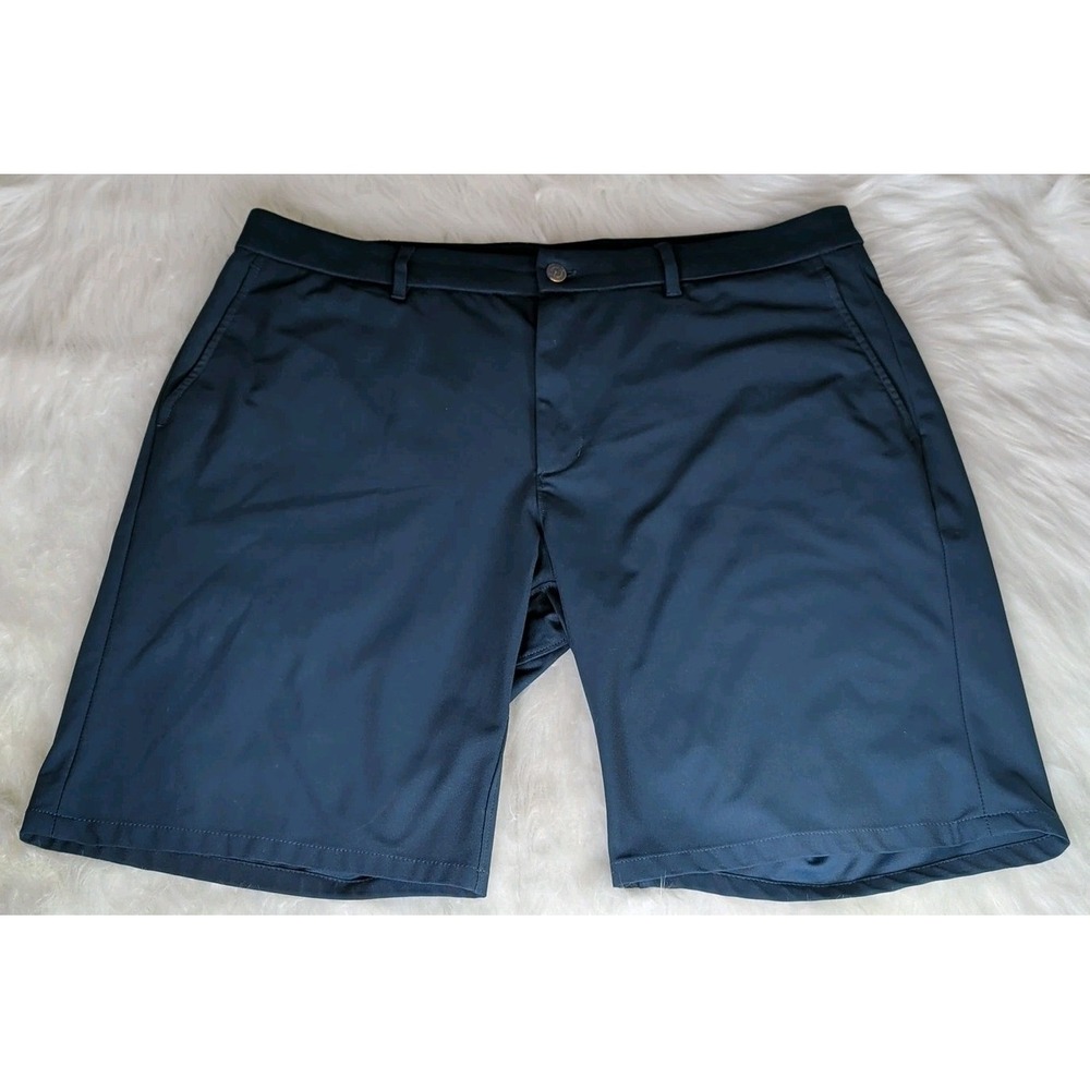 Johnnie-O Prep-Formance Shorts Men 38 Navy Blue Performance Stretch Golf Flat